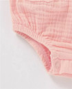 Super Cute Snap Crotch Muslin Suspenders Baby Girls Romper Organic Cotton